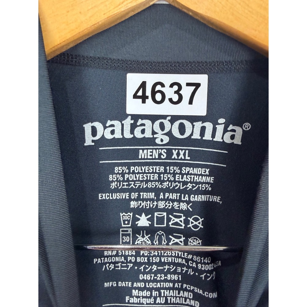 Patagonia Swim Shirt Mens XXL Black Long Sleeve UPF 50+ - Picture 4 of 7